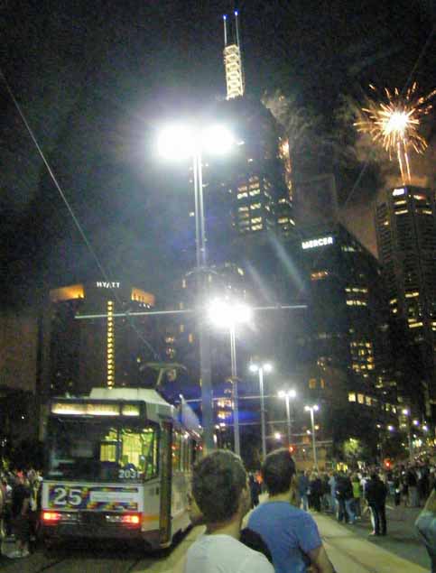 Yarra Trams B Class 2032 on NYE